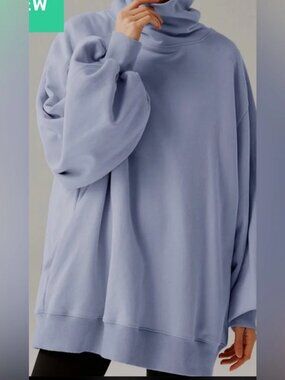 Womens Lit Lavender Whisper (Item- 5) Oversized Turtleneck Sweatshirt Top XL